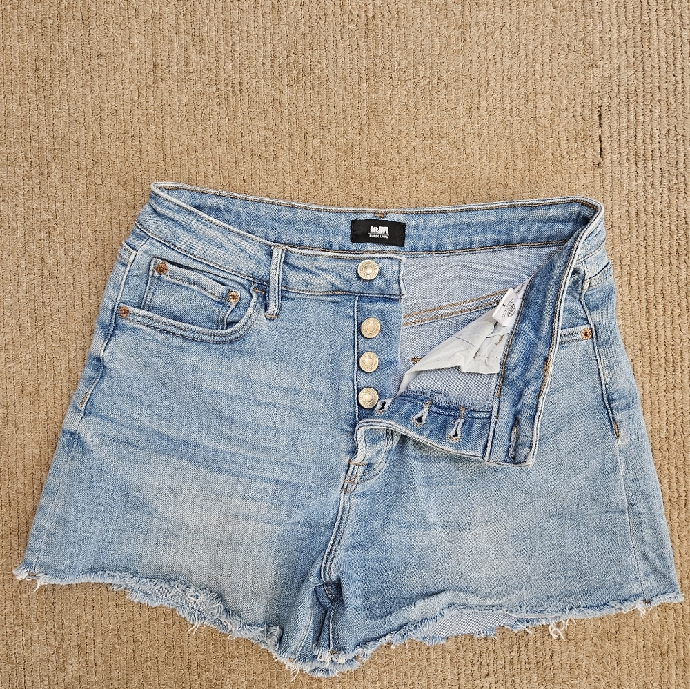 I&M Black Label ~ Button Up Blue Denim Women Shorts ~Large